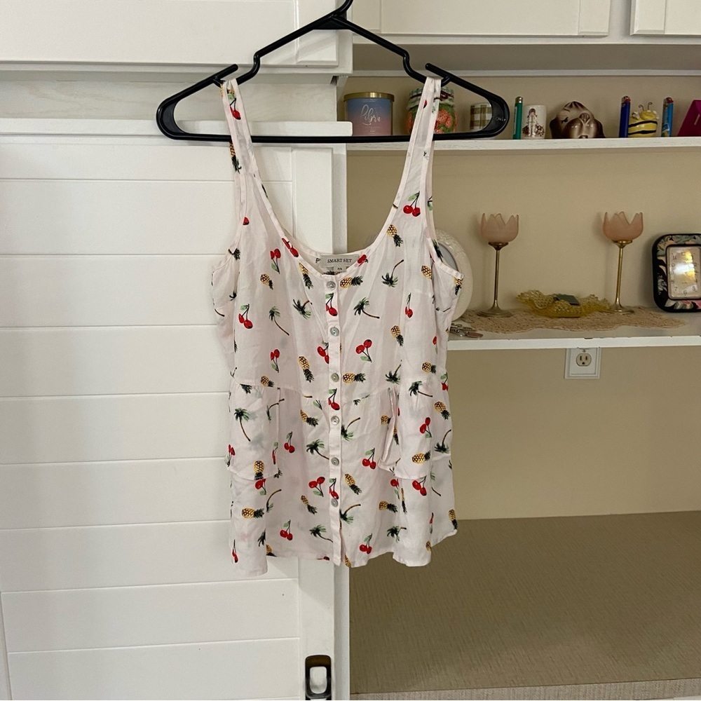 Vintage White Babydoll Tank Print